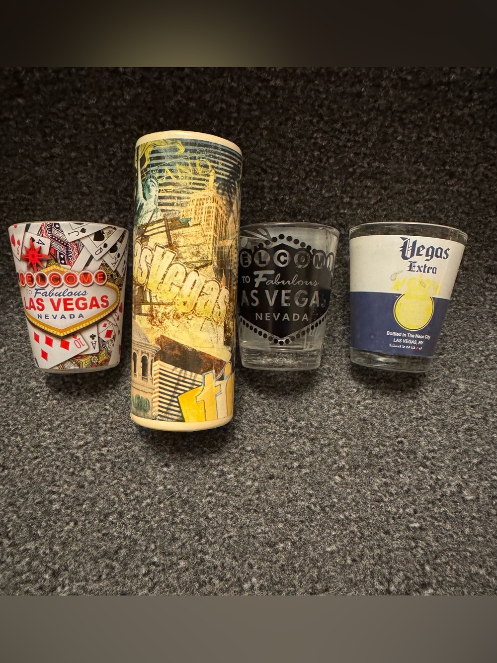 Las Vegas Shot Glass Souvenir Collection - Set of 4